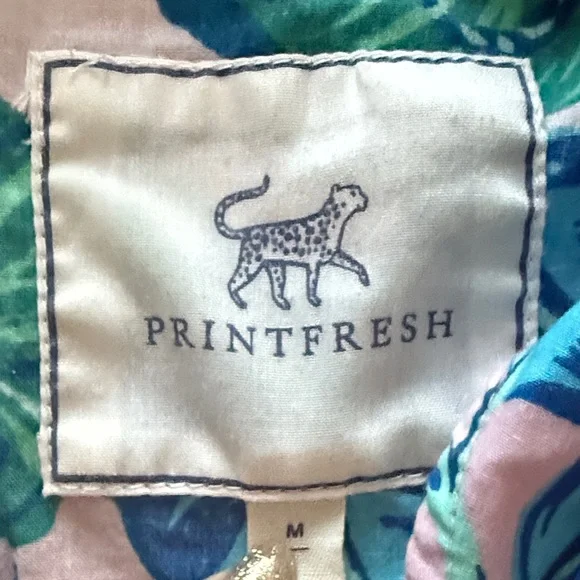 Printfresh Tropical Leaf Pajama Shirt - Blue and Green - Picture 2 of 5